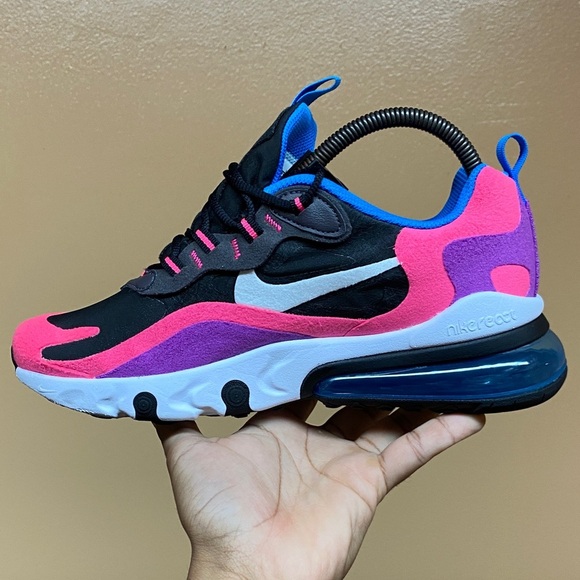 Nike Air Max 270 React “Black Hyper Pink Vivid Purple” Size 8.5 🚨READ BELOW!🚨 - Picture 5 of 17